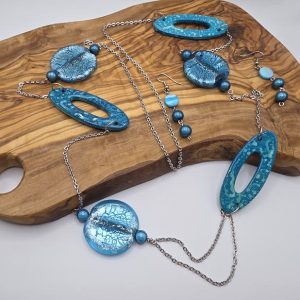 Collier Murano et Acrylique avec boucles